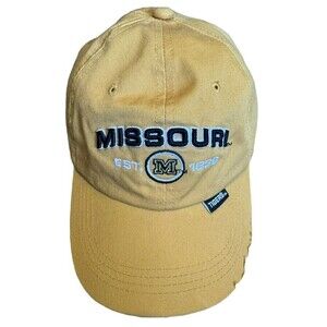 University of Missouri Mizzou Tigers Hat Cap Adjustable Yellow Embroidered